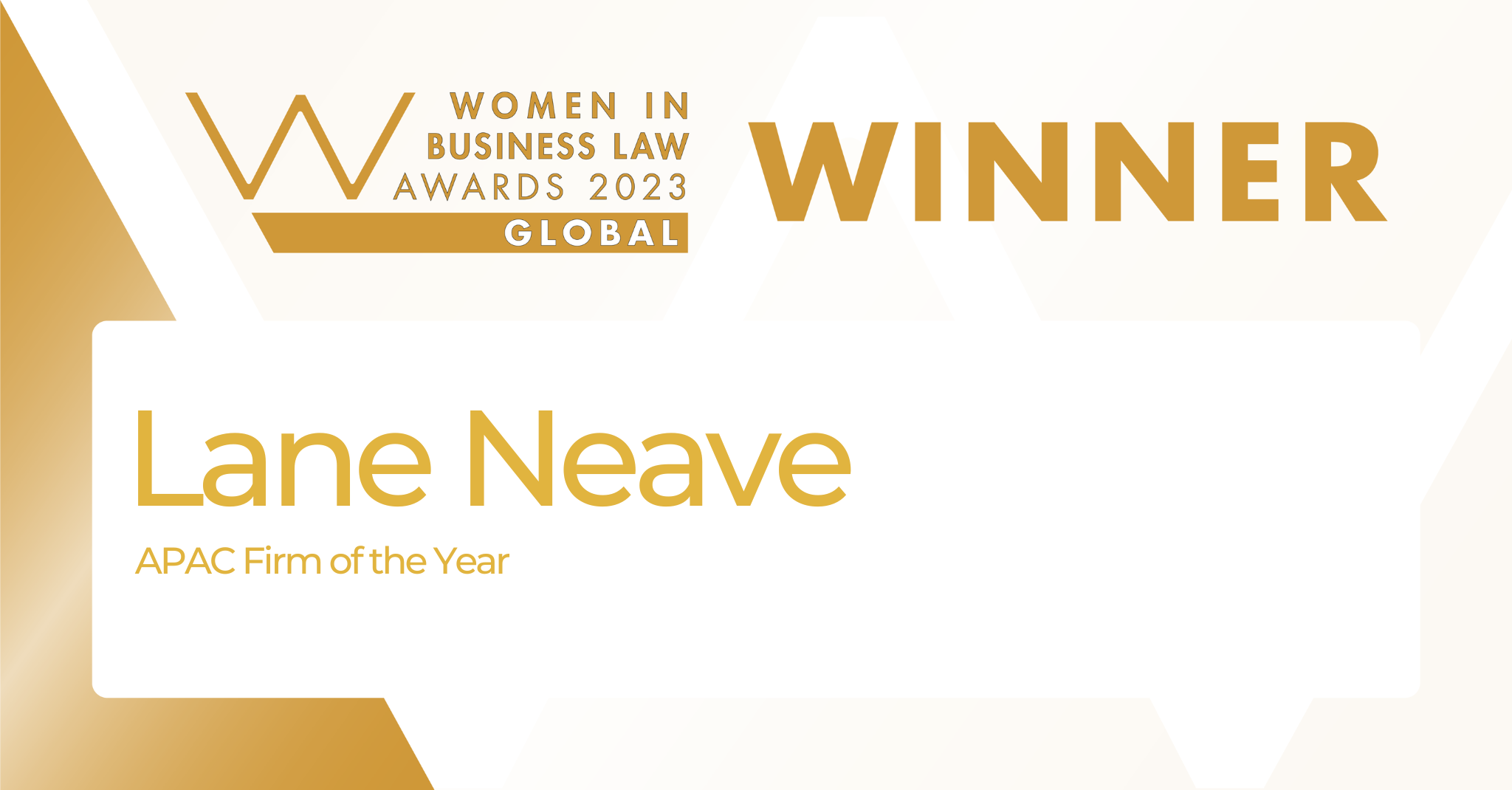Lane Neave named APAC Firm of the Year at Global Women in Business Law
